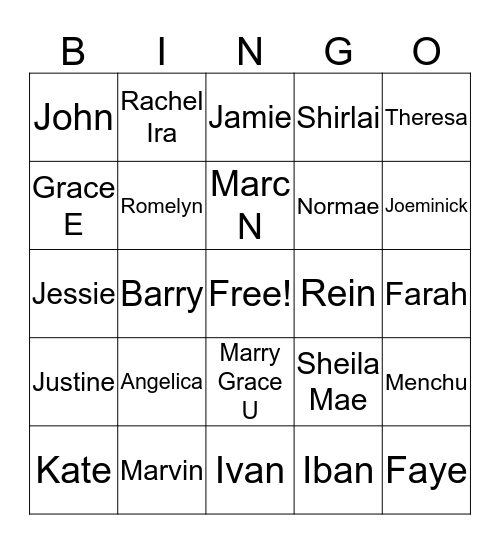 DBOS Bingo Time! Bingo Card