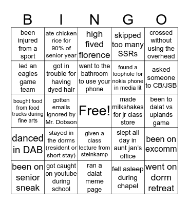 dalat bingo Card