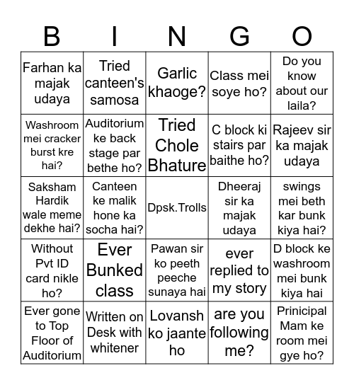 D•P•S•K  ▪︎ T•R•O•L•L•S  Bingo Card