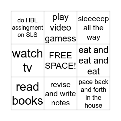 things we do on LOA/SHN :)) Bingo Card