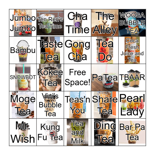 Boba Tea Places You've Been! (East Coast Edition) Bingo Card