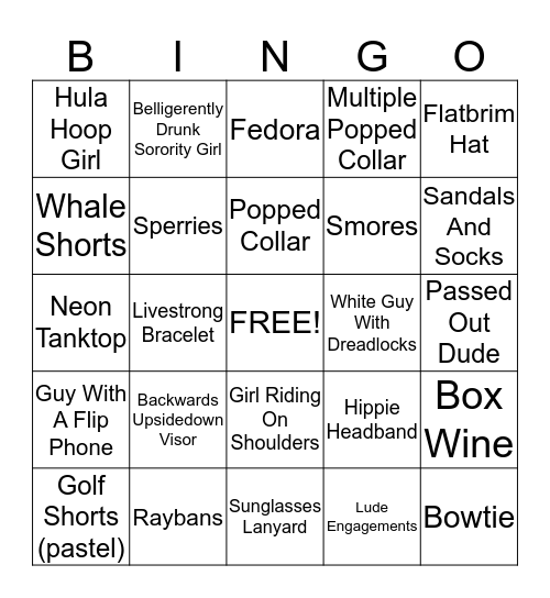 Dave Bingo Card