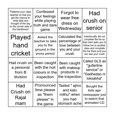 Have you ever ? (GLS school) Bingo Card