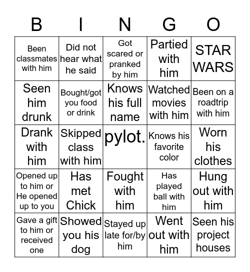 GAB’S BiNGO! Bingo Card