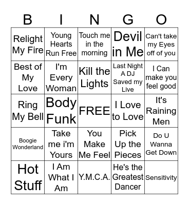 Disco Houseparty Bingo Card
