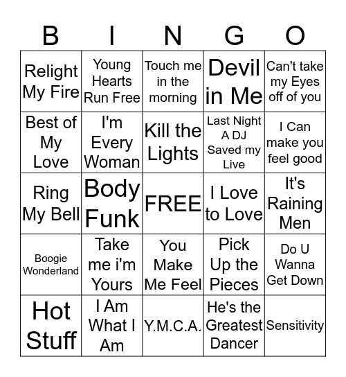 Disco Houseparty Bingo Card