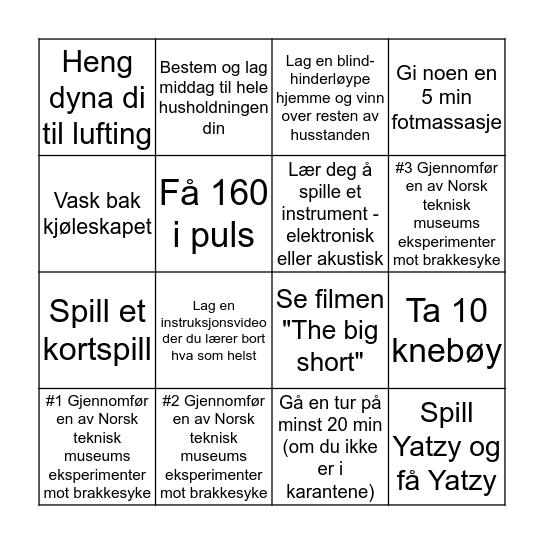 Bingo mot brakkesyke Bingo Card