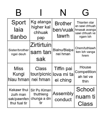 Peterians' Bingo Card