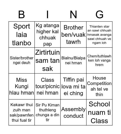 Peterians' Bingo Card
