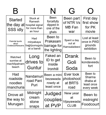 Bezawada Daww! Bingo Card