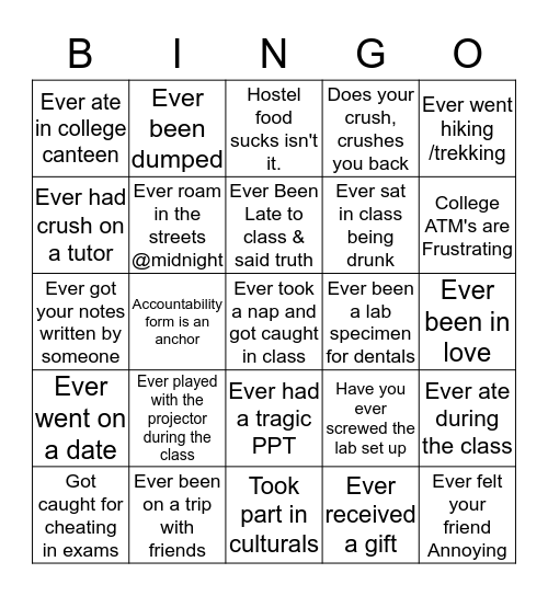 #KVGCE Bingo Card