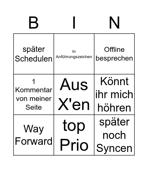 Meeting Bing Bingo Card