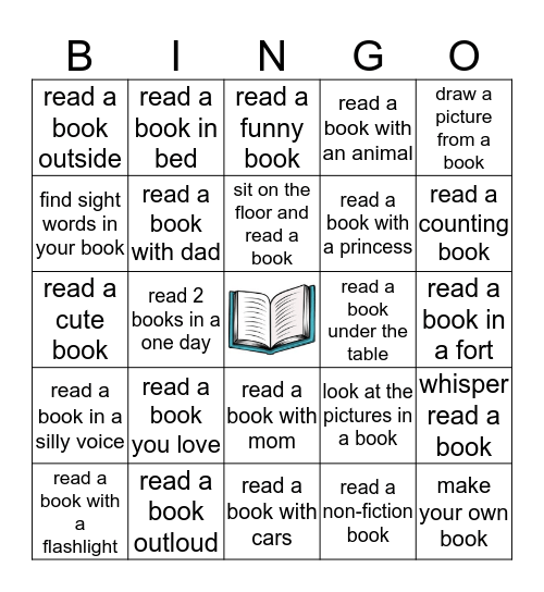 Willow's Reading Challenge Bingo Card