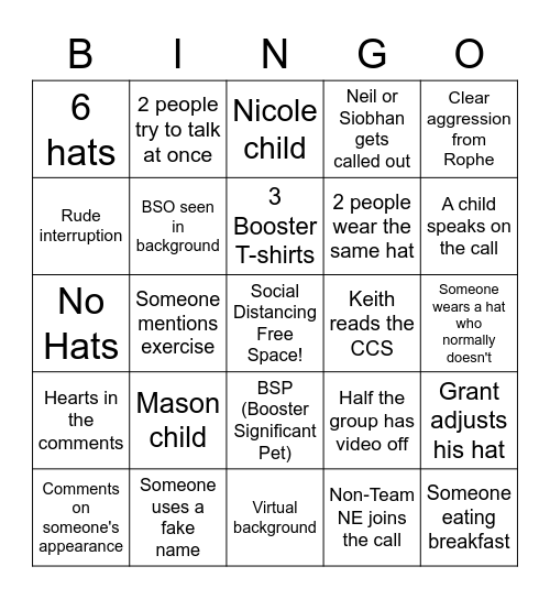 Zoom Bingo Card