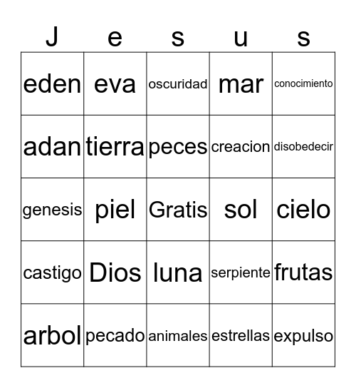 Loteria Cristiana Bingo Card