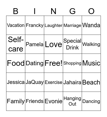 SAH BINGO Card