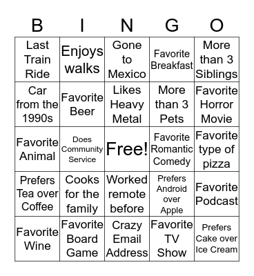Protiviti Happy Hour Bingo Card