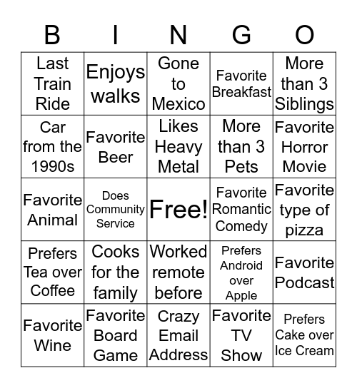 Protiviti Happy Hour Bingo Card