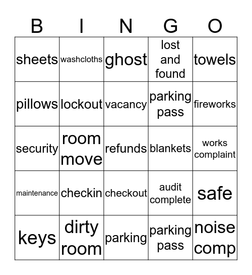 3rd Shift BINGO Card