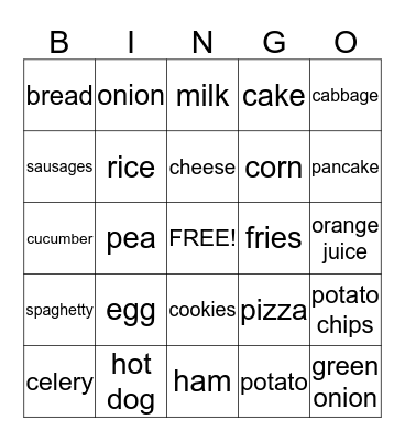 Do you like ... ? Bingo Card