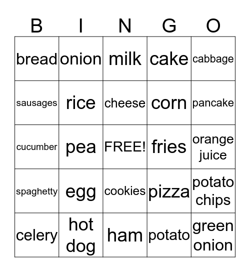 Do you like ... ? Bingo Card