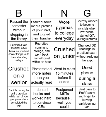 BCH Bingo #2020 Bingo Card