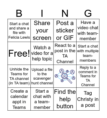 Microsoft Teams! Bingo Card