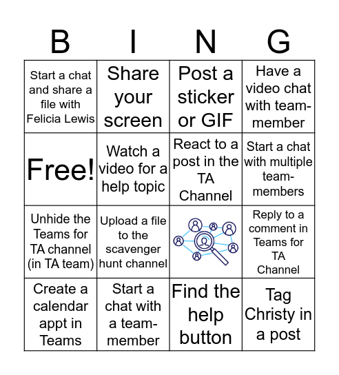 Microsoft Teams! Bingo Card