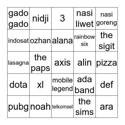 Bingo Card