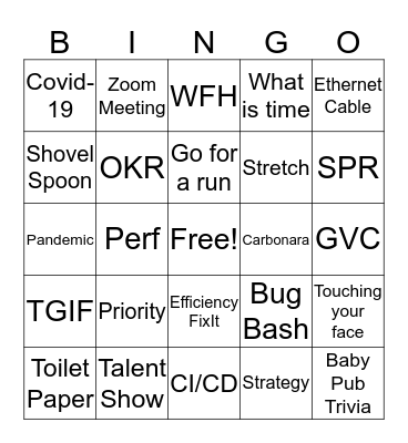 CI/CD Town Hall Bingo Card