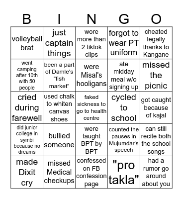 SYMBIOSIS BINGO CARD Bingo Card