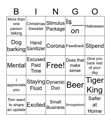 BMO HARRIS CONFERENCE CALL BINGO  Bingo Card