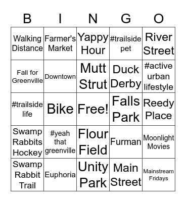 Trailside Bingo Card