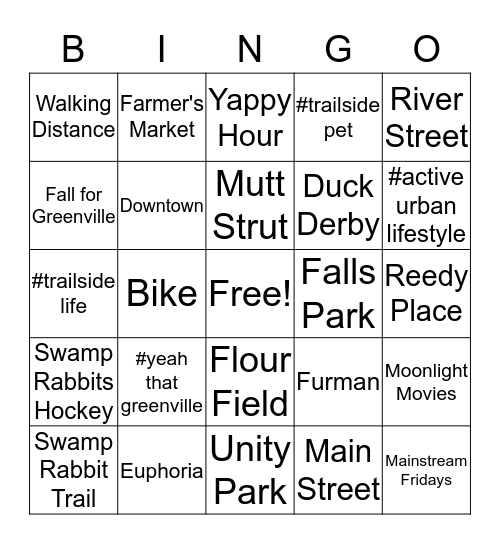 Trailside Bingo Card