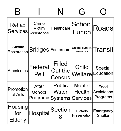 Census Bingo Card