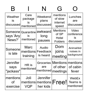 Bingo Card Bingo Card