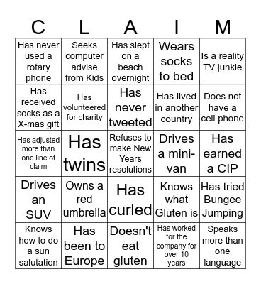 Find Someone Who Bingo Card