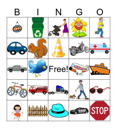 CAR RIDE BINGO Card