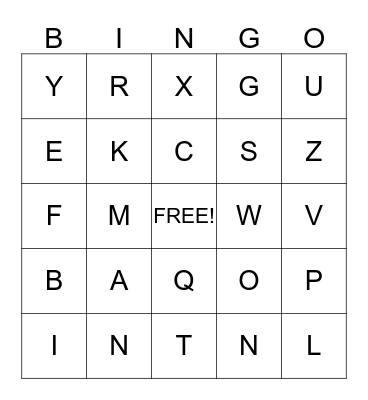 Beginning Sound-Letter Sounds Bingo Card