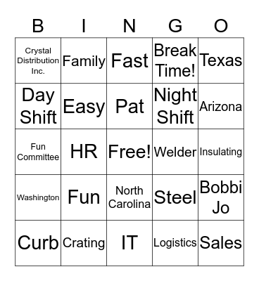 CDI Bingo Card