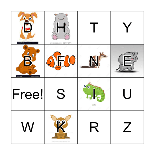 Alphabet Bingo  Bingo Card