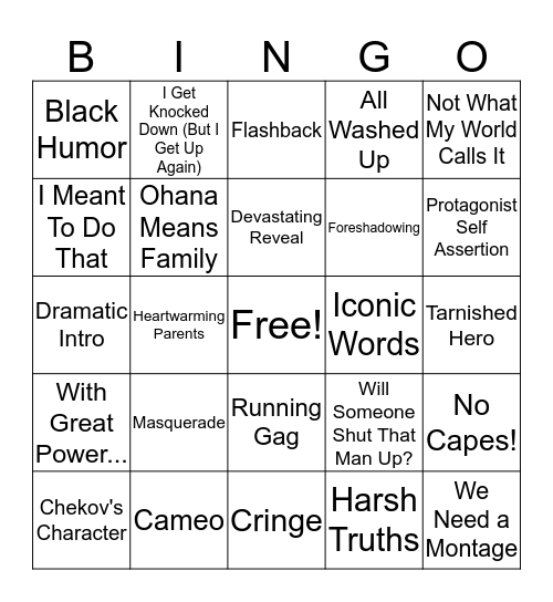 Into The Bingoverse Bingo Card