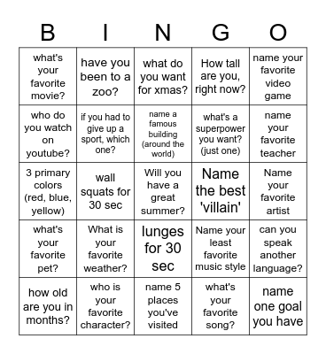 Connections BINGO Card