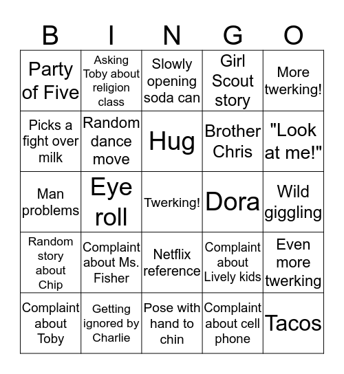 Katie Bingo Card
