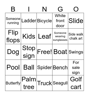 Spring Walk Bingo Card