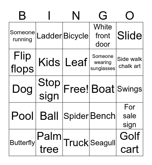 Spring Walk Bingo Card