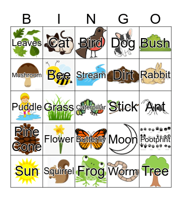 Nature Bingo Card