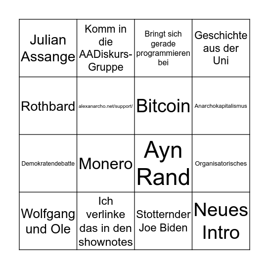 AlexAnarcho Bingo Card