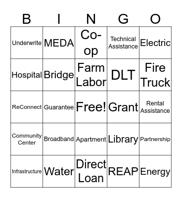 USDA Rural Development - Montana Bingo Card