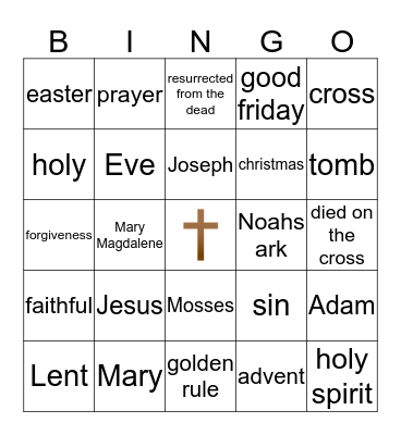 bible bingo Card